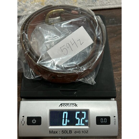 Leather Man Ltd Solid Brass Buckle Brown Leather Belt Size 42 Handcrafted USA - Picture 8 of 8